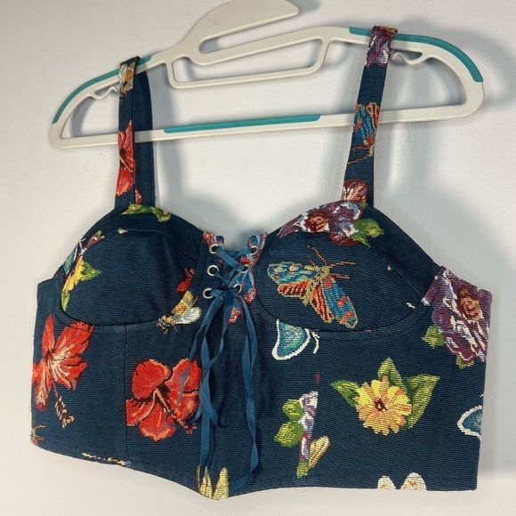 Cider Butterfly Floral Lady Bug Corset in size Large - Picture 2 of 4